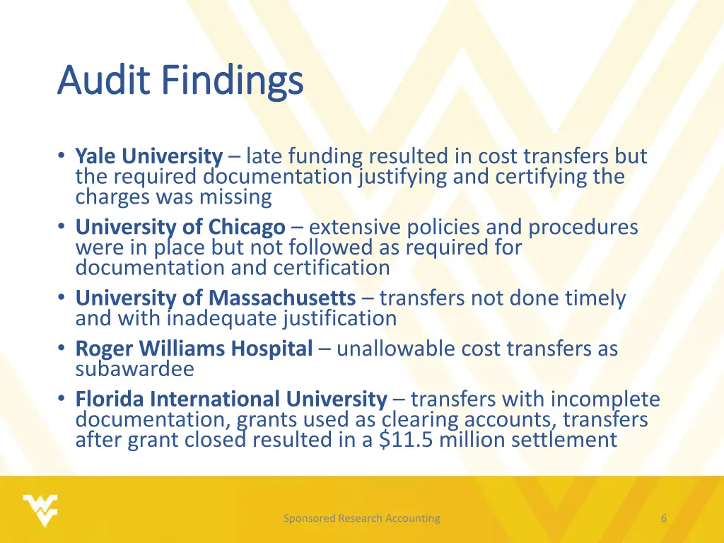 audit findings audit findings