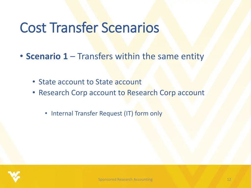 cost transfer scenarios cost transfer scenarios