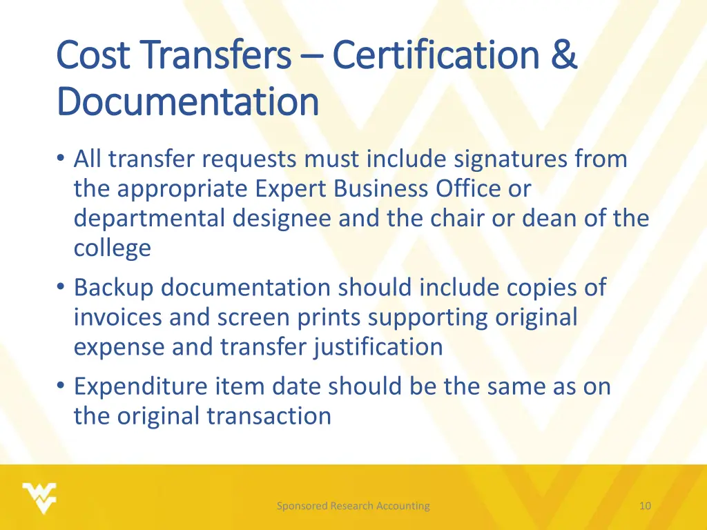 cost transfers cost transfers certification