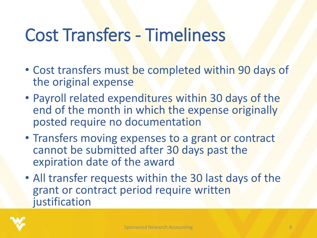 cost transfers cost transfers timeliness