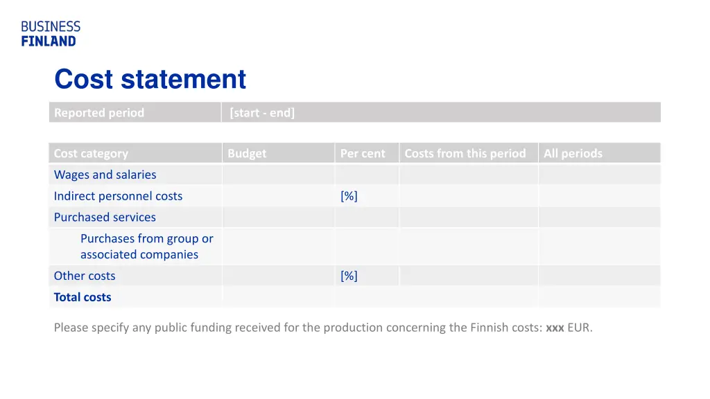 cost statement