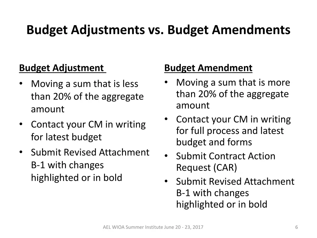 budget adjustments vs budget amendments 1