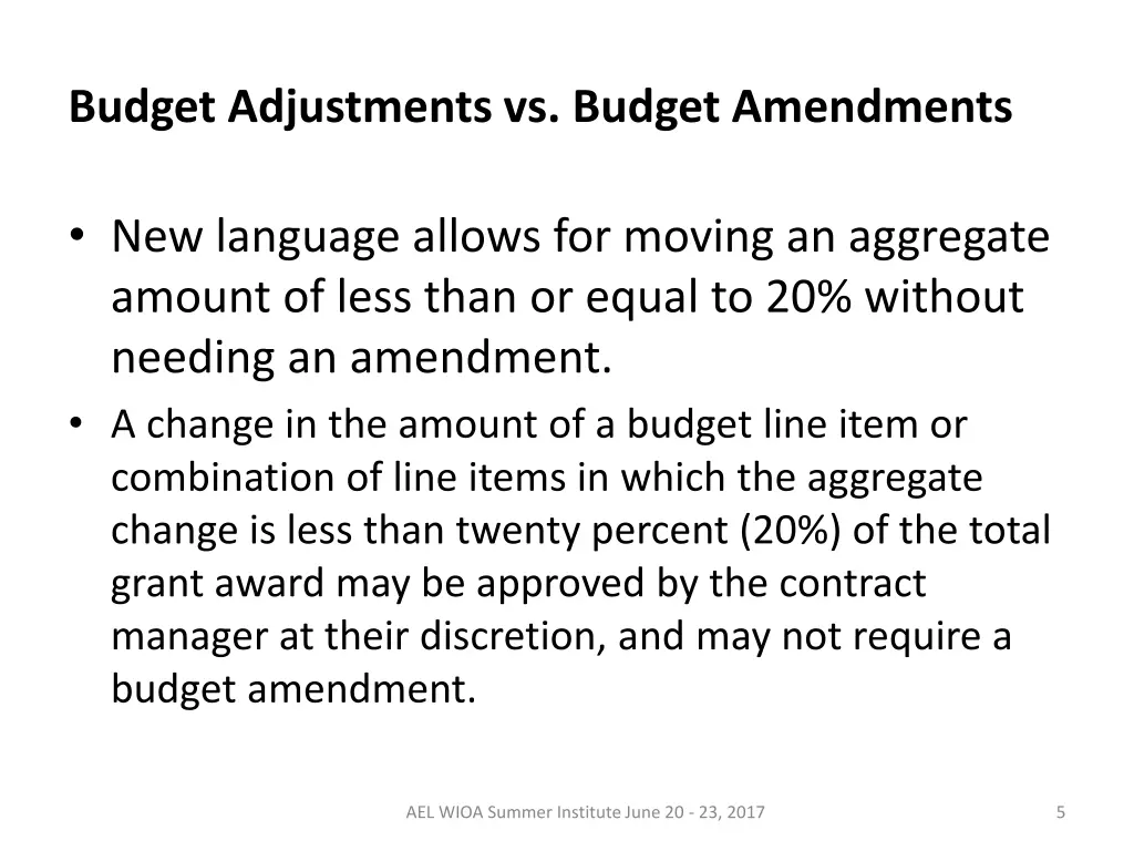 budget adjustments vs budget amendments