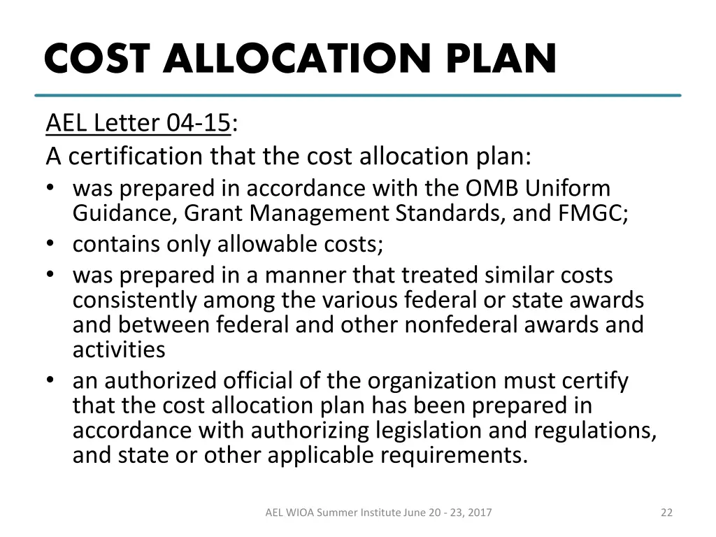 cost allocation plan 1