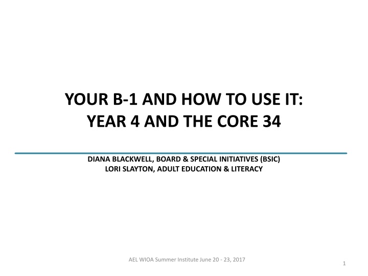 your b 1 and how to use it year 4 and the core 34