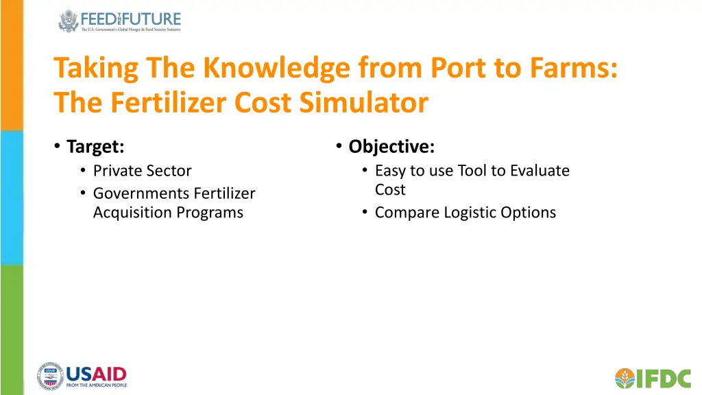 taking the knowledge from port to farms