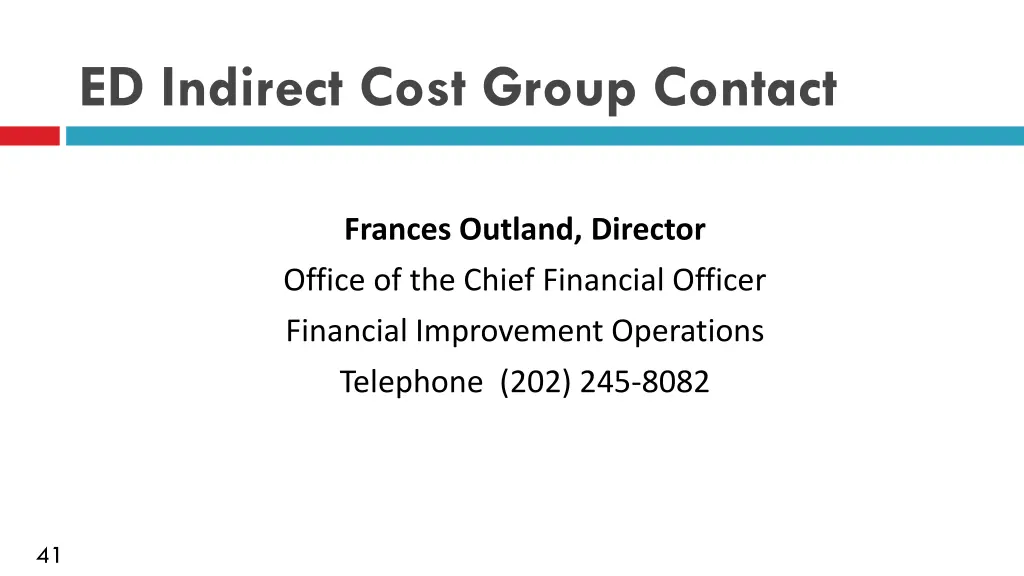 ed indirect cost group contact