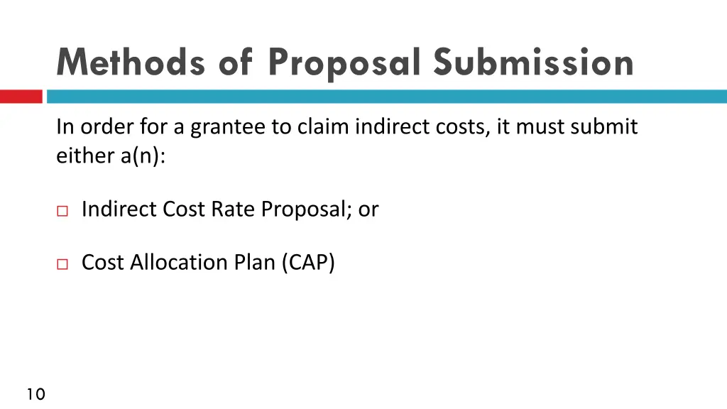 methods of proposal submission