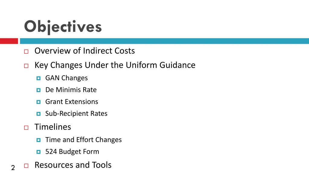 objectives