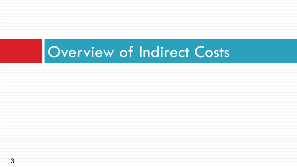 overview of indirect costs