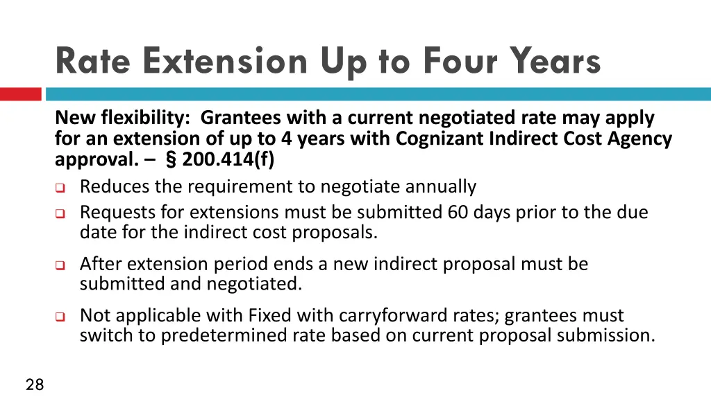 rate extension up to four years