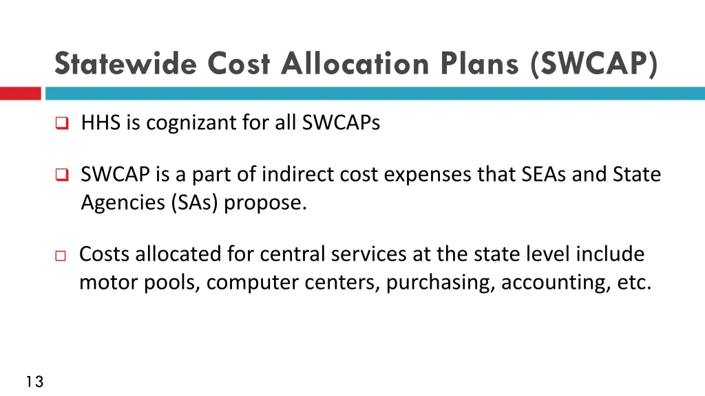 statewide cost allocation plans swcap