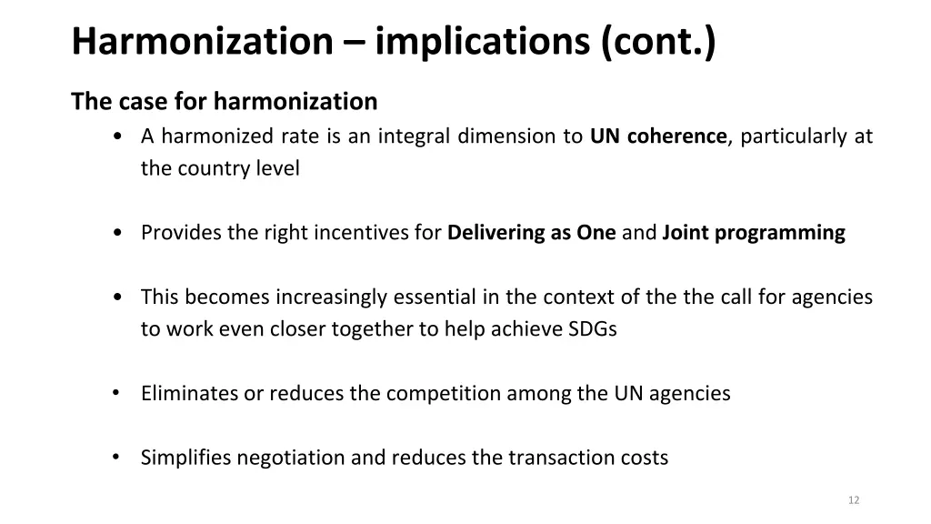 harmonization implications cont