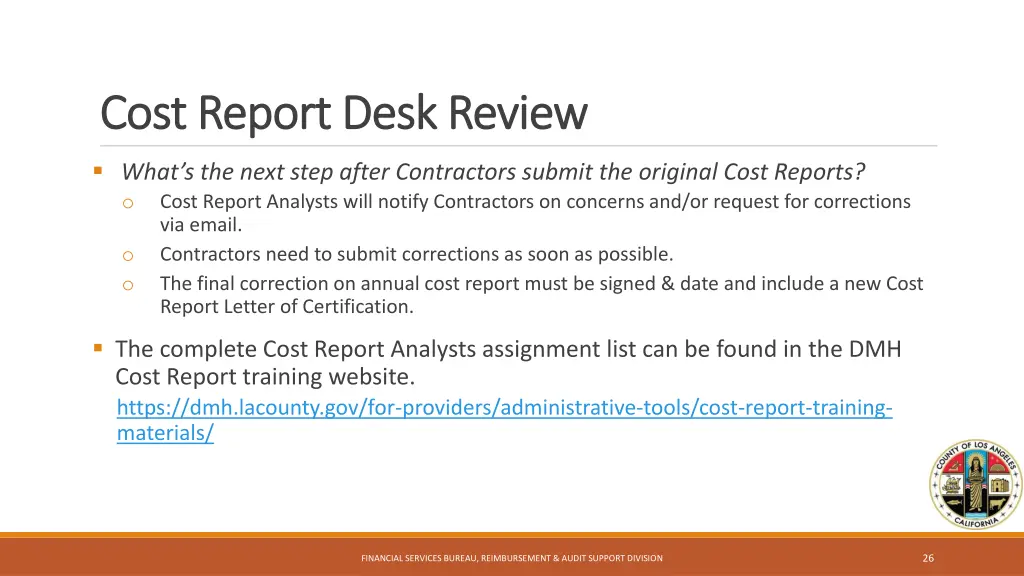 cost report desk review cost report desk review