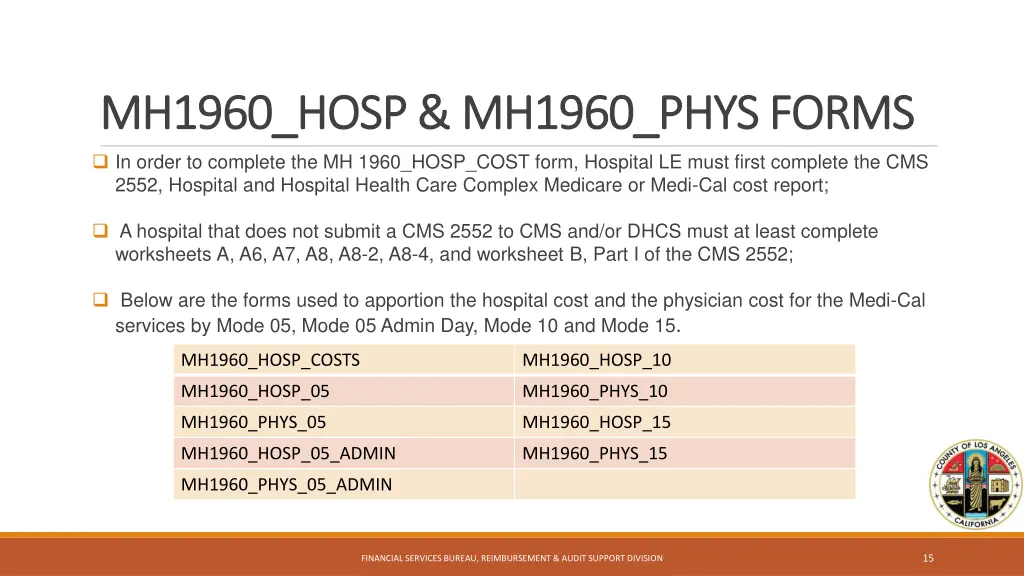 mh1960 hosp mh1960 phys forms mh1960 hosp mh1960