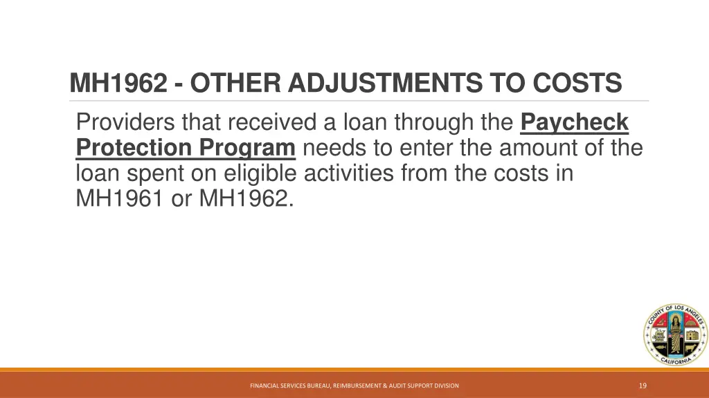 mh1962 other adjustments to costs providers that