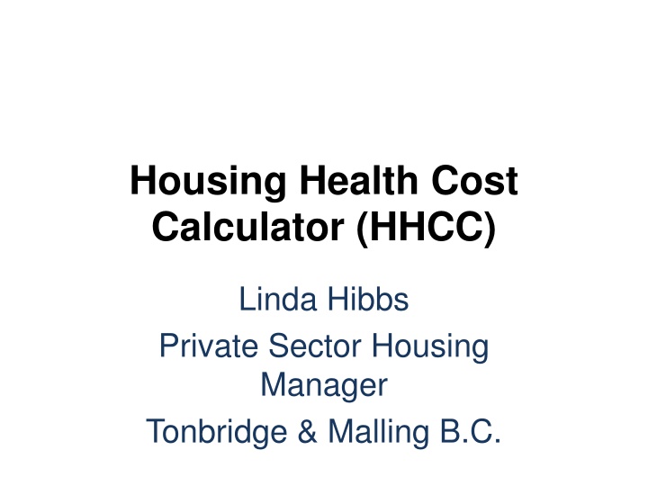 housing health cost calculator hhcc