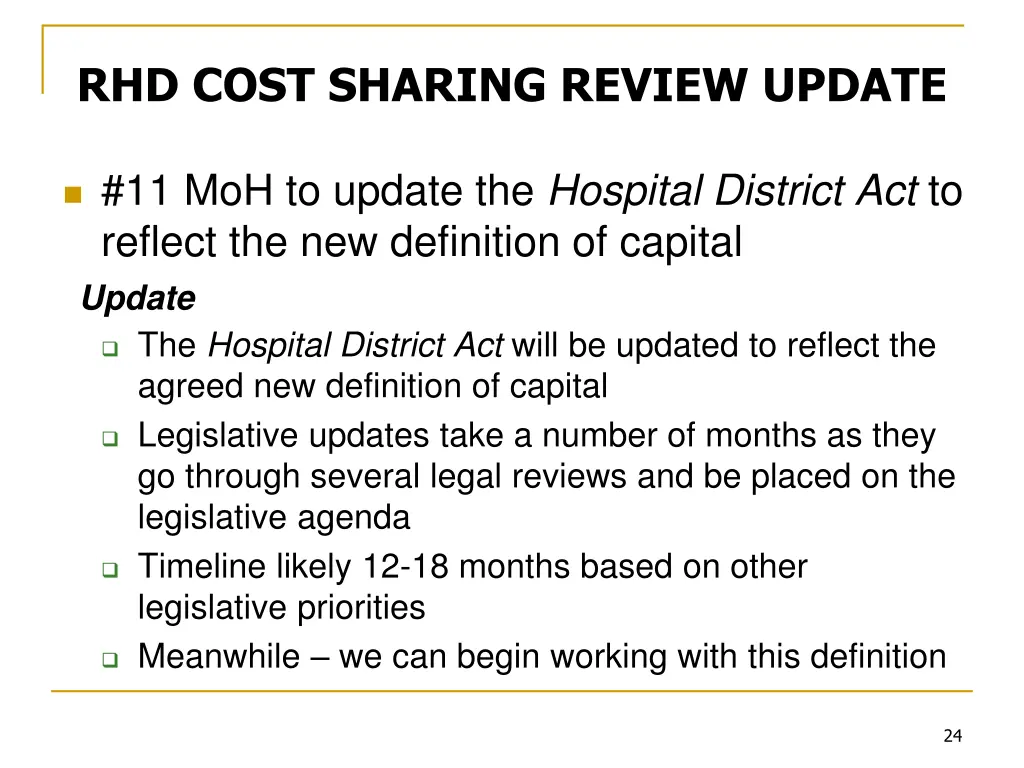 rhd cost sharing review update 12