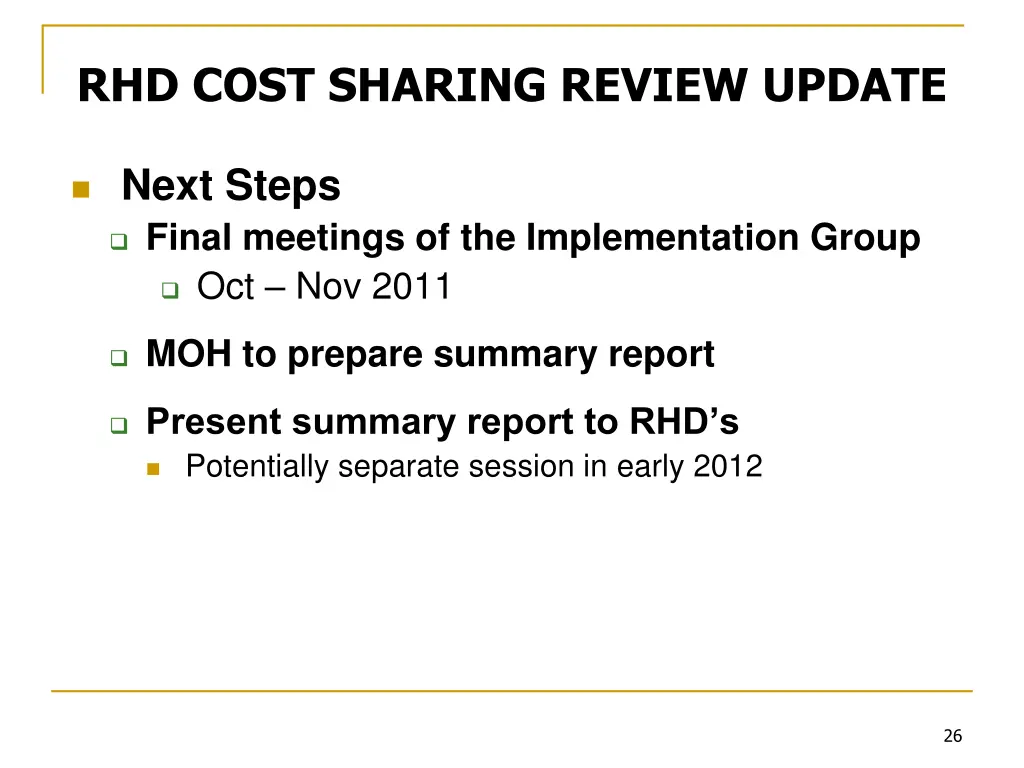 rhd cost sharing review update 14