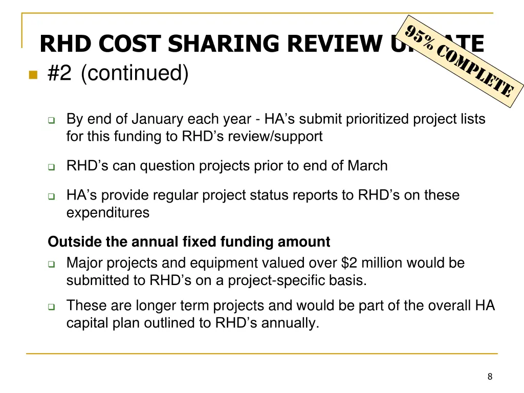 rhd cost sharing review update 2 continued