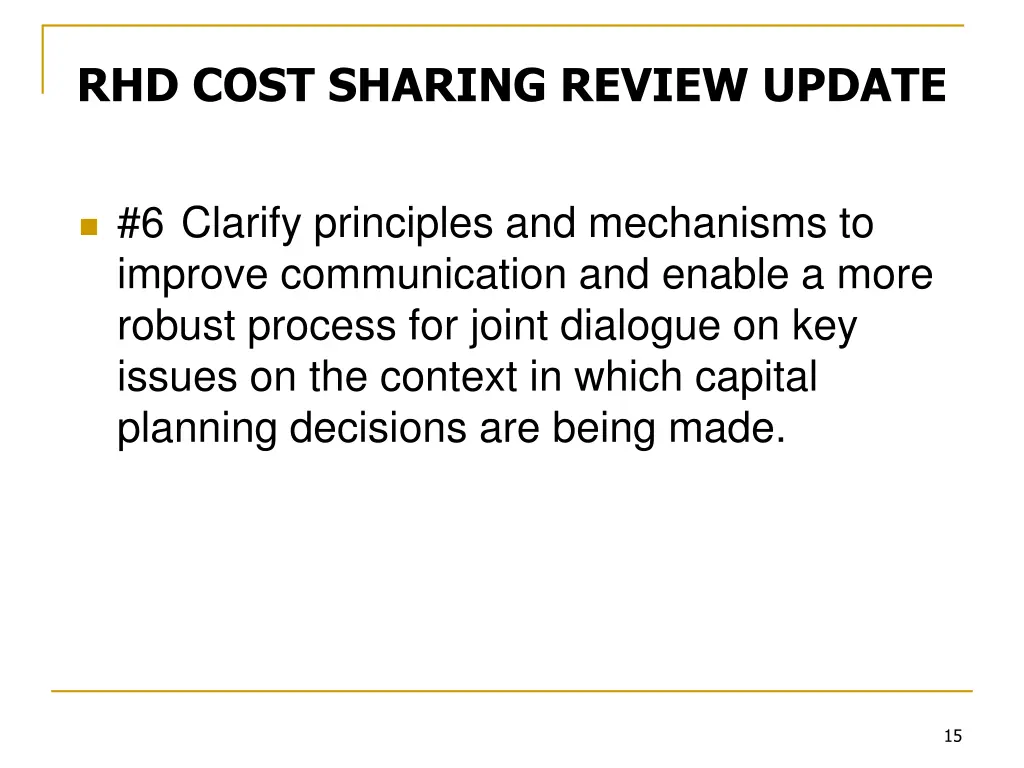 rhd cost sharing review update 4