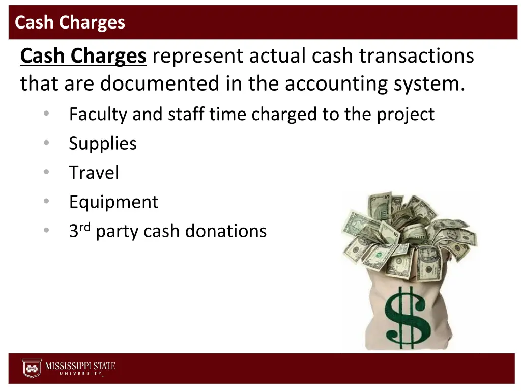 cash charges