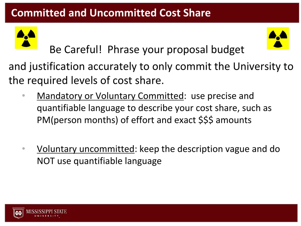 committed and uncommitted cost share