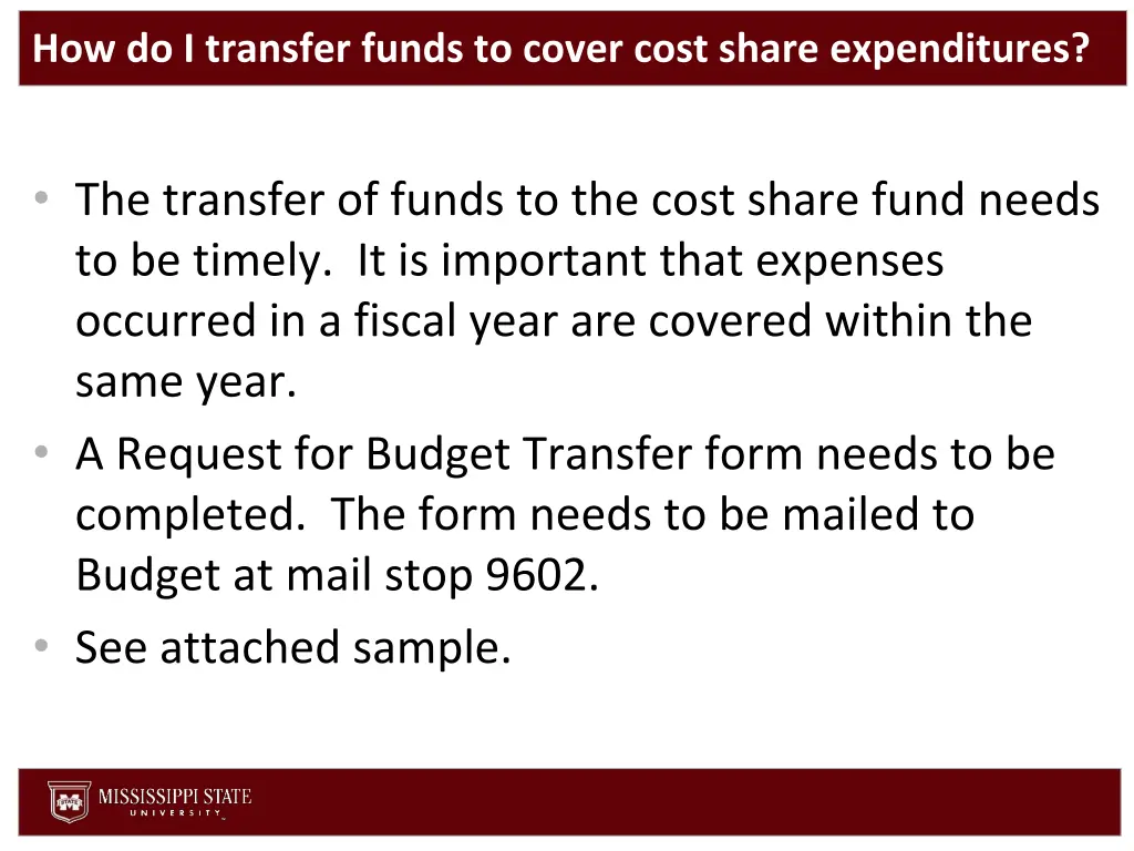 how do i transfer funds to cover cost share