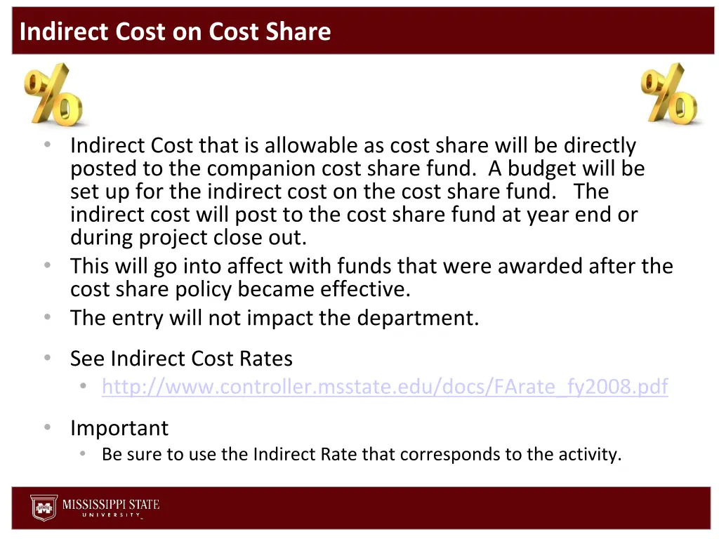 indirect cost on cost share