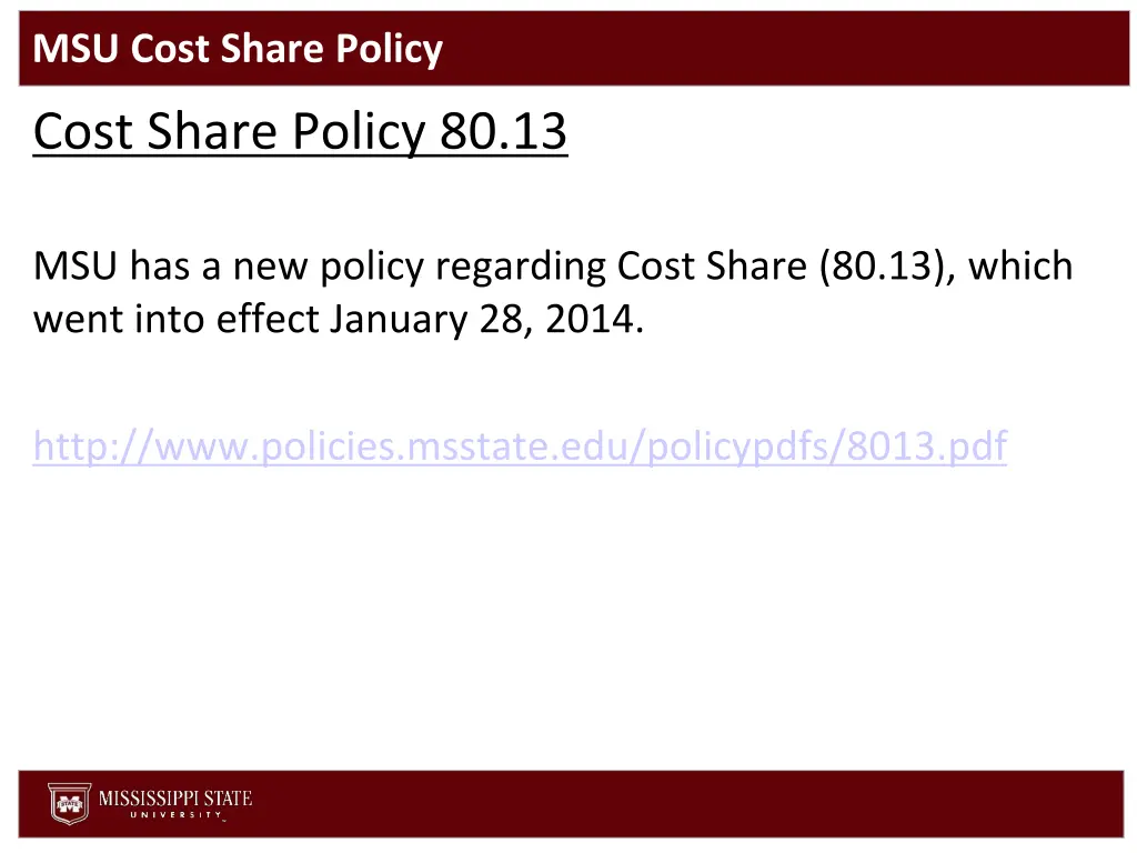 msu cost share policy