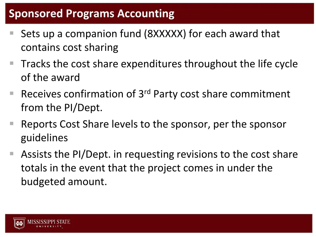 sponsored programs accounting