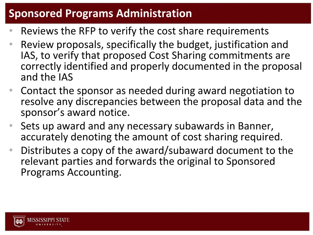 sponsored programs administration reviews