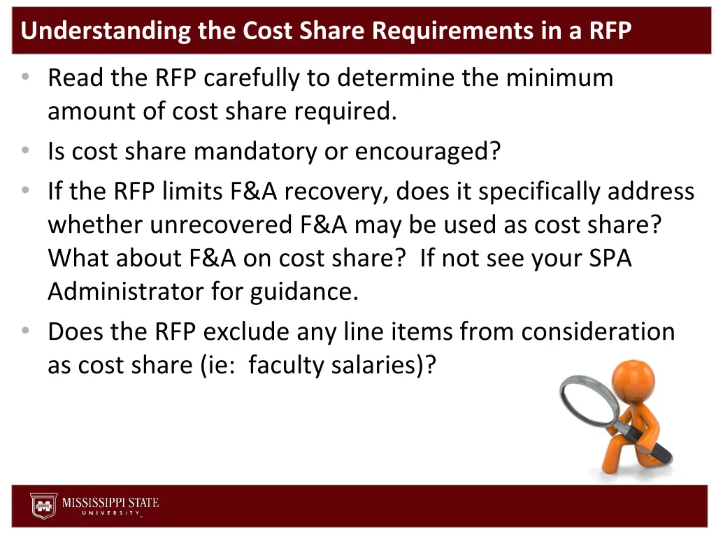 understanding the cost share requirements in a rfp