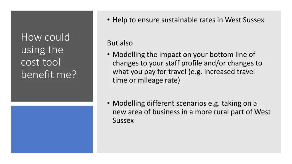 help to ensure sustainable rates in west sussex