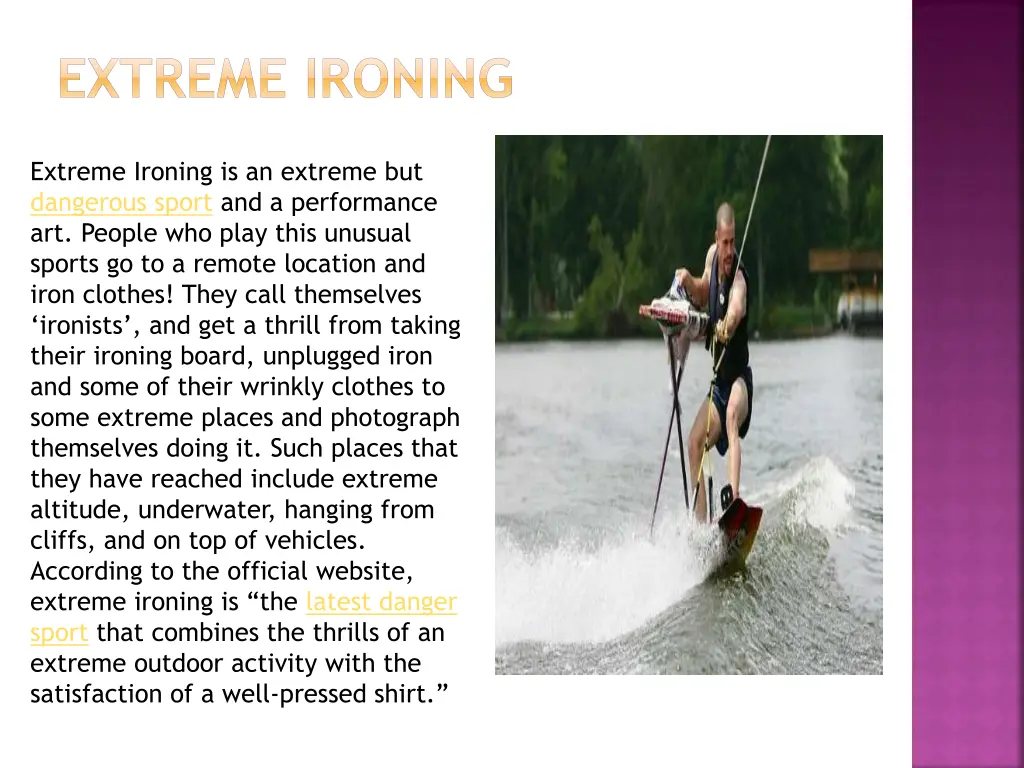 extreme ironing