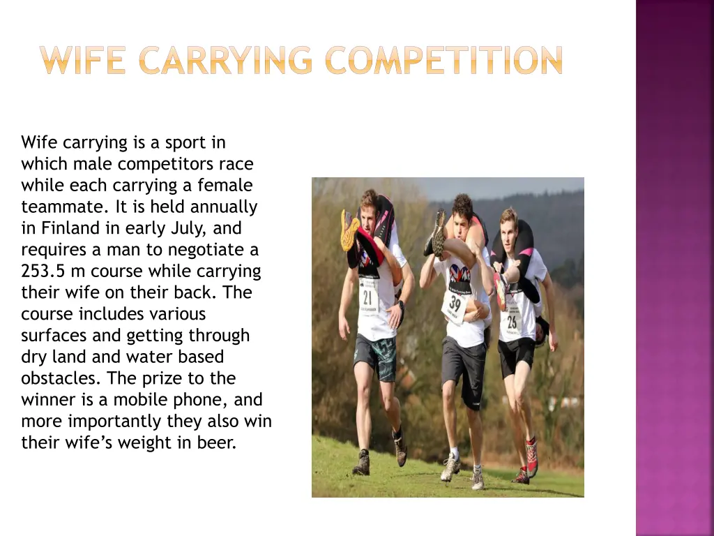 wife carrying competition