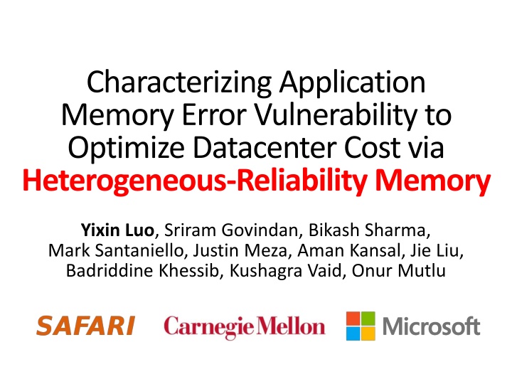 characterizing application memory error