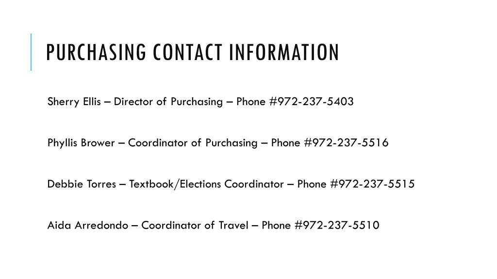 purchasing contact information