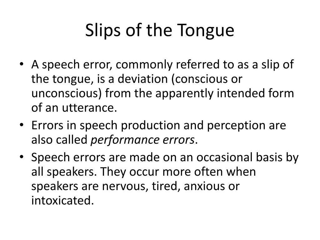 slips of the tongue