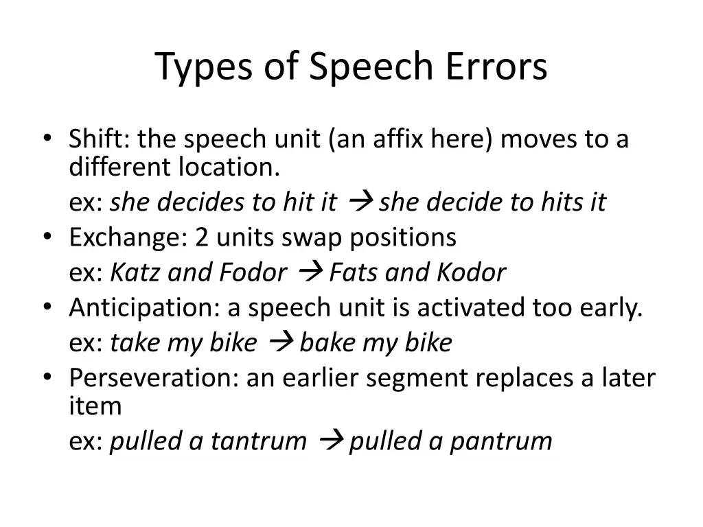 types of speech errors