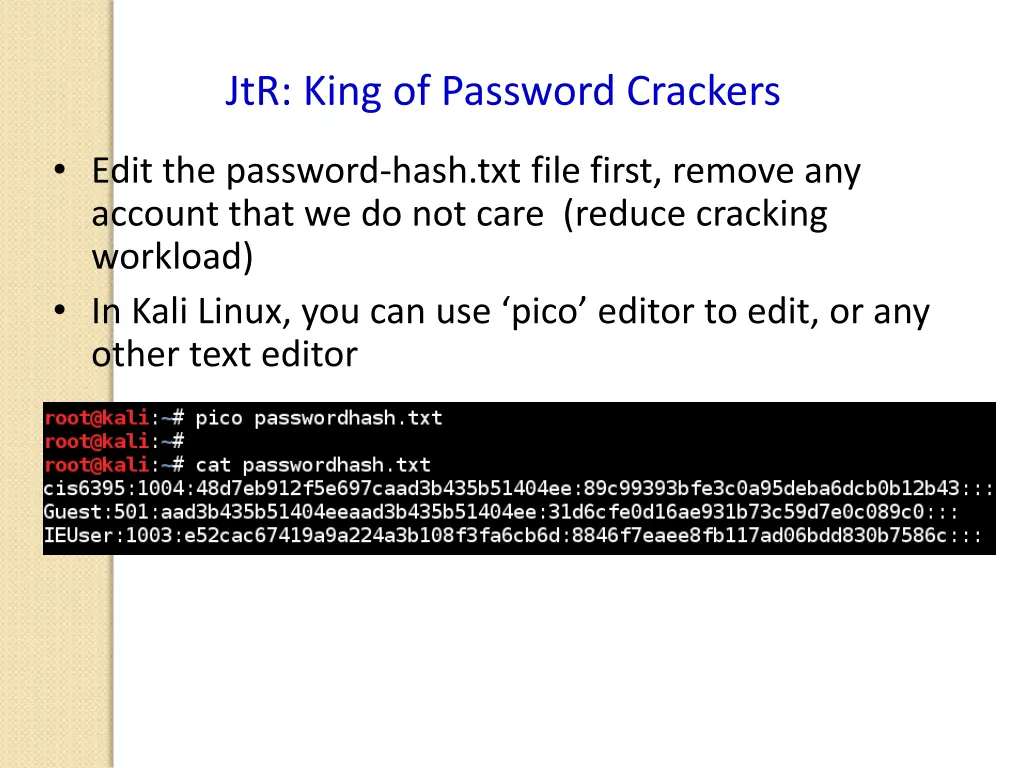 jtr king of password crackers