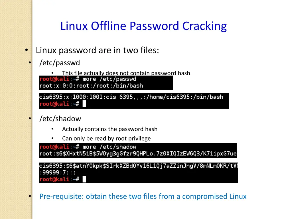 linux offline password cracking