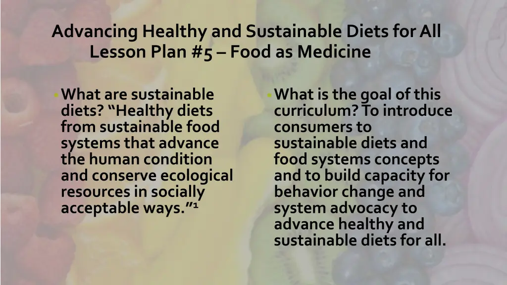 advancing healthy and sustainable diets 1