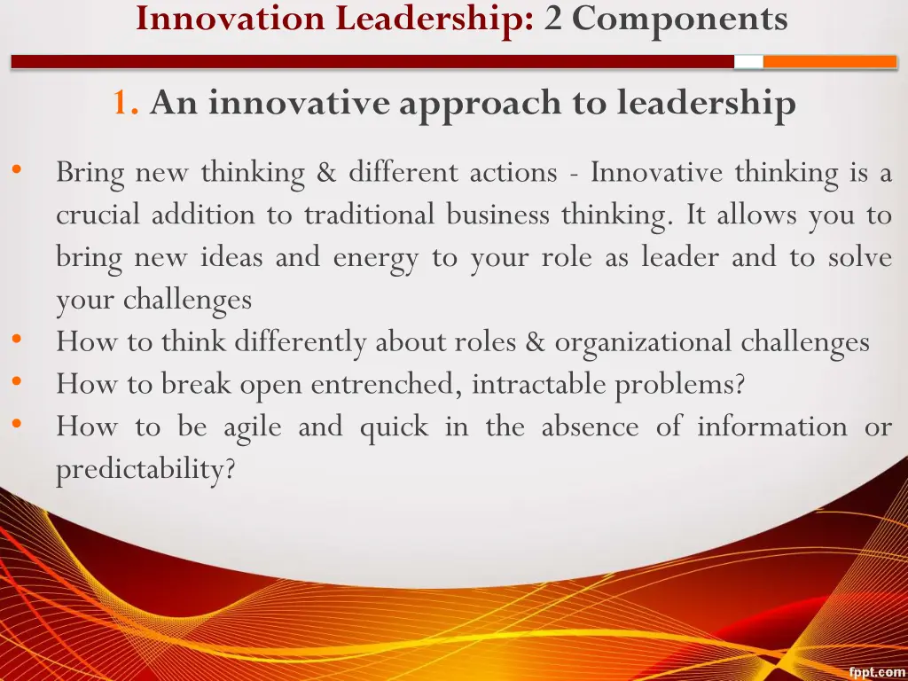 innovation leadership 2 components