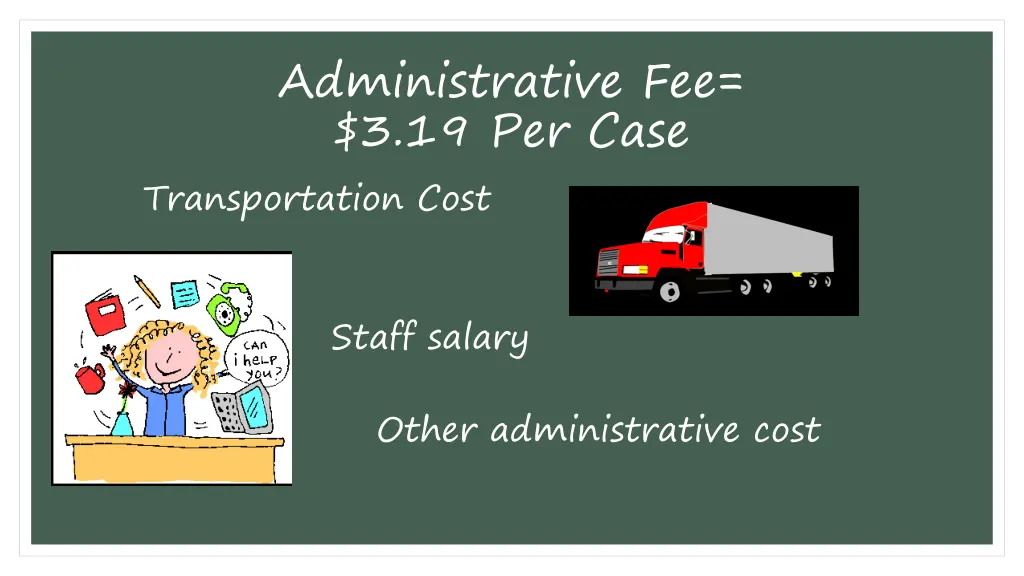 administrative fee 3 19 per case transportation