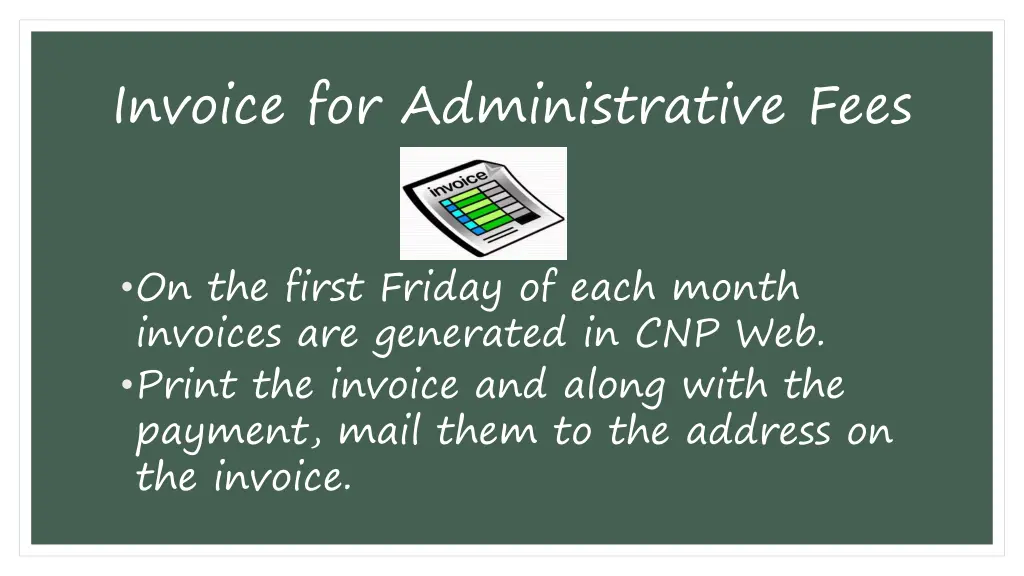 invoice for administrative fees