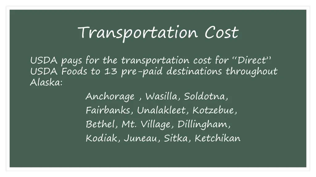 transportation cost