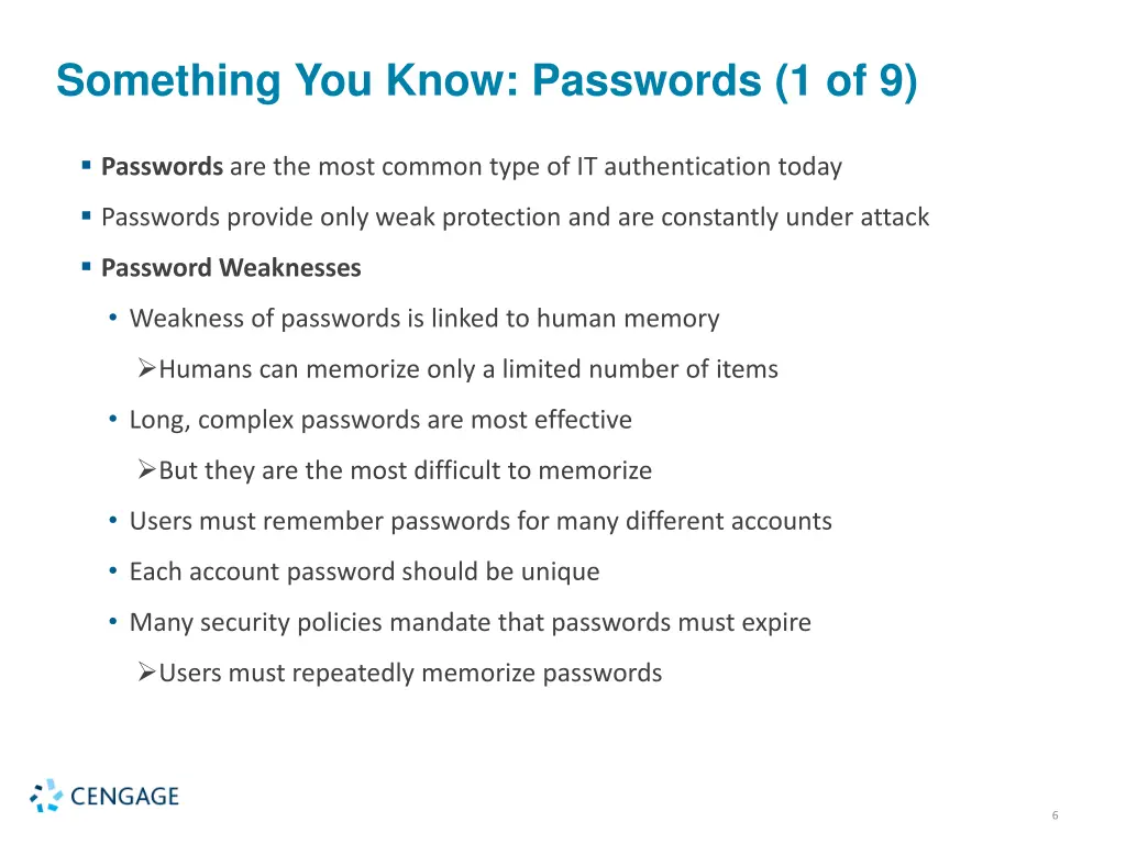 something you know passwords 1 of 9