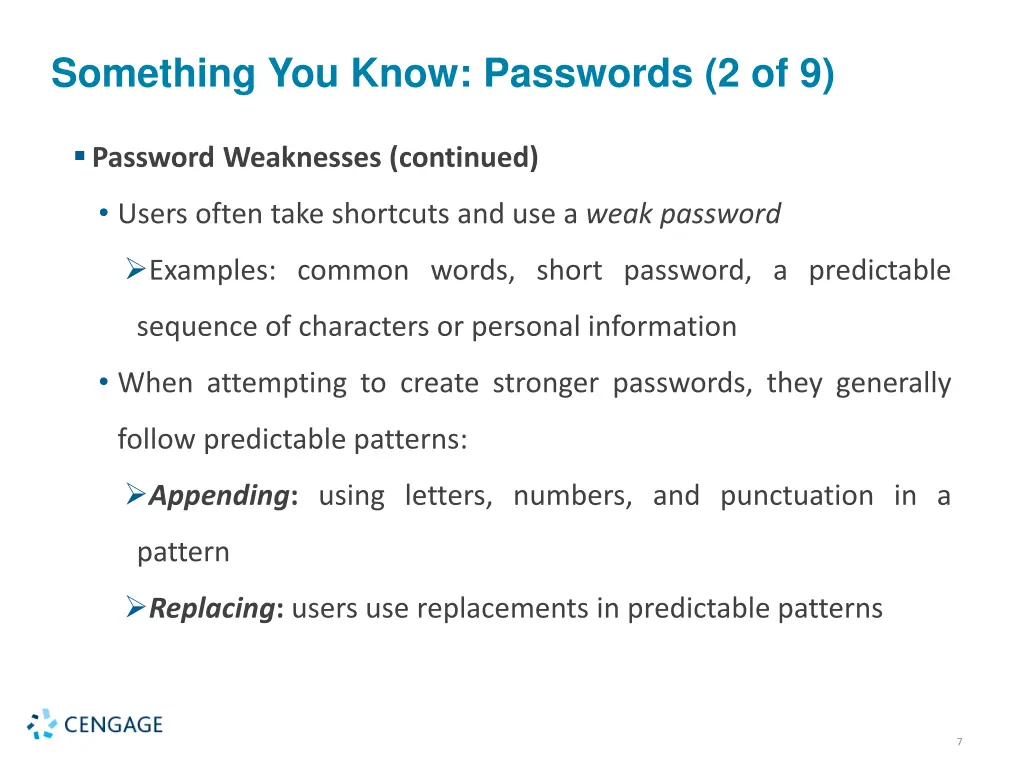 something you know passwords 2 of 9