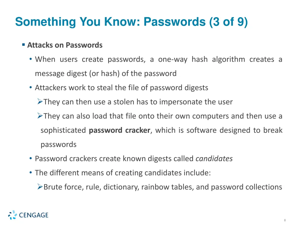 something you know passwords 3 of 9